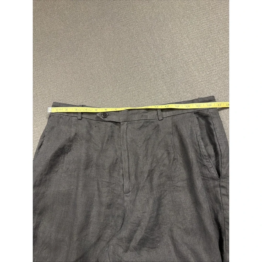 Reformation Black Linen Wide Leg Pants Size 12 Button Pockets